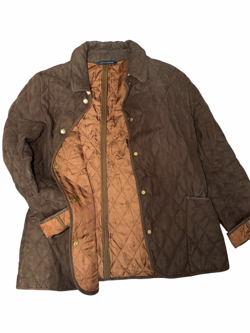 Classic Burberry Brown Quilted Barn Jacket with Burberry pattern collar - Picture 2 of 8
